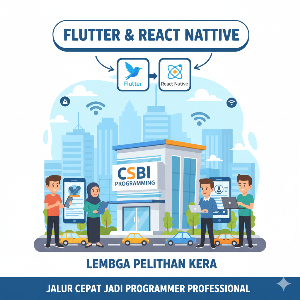 Flutter & React Native di Lembaga Pelatihan Kerja CSBI Spesialis Programming